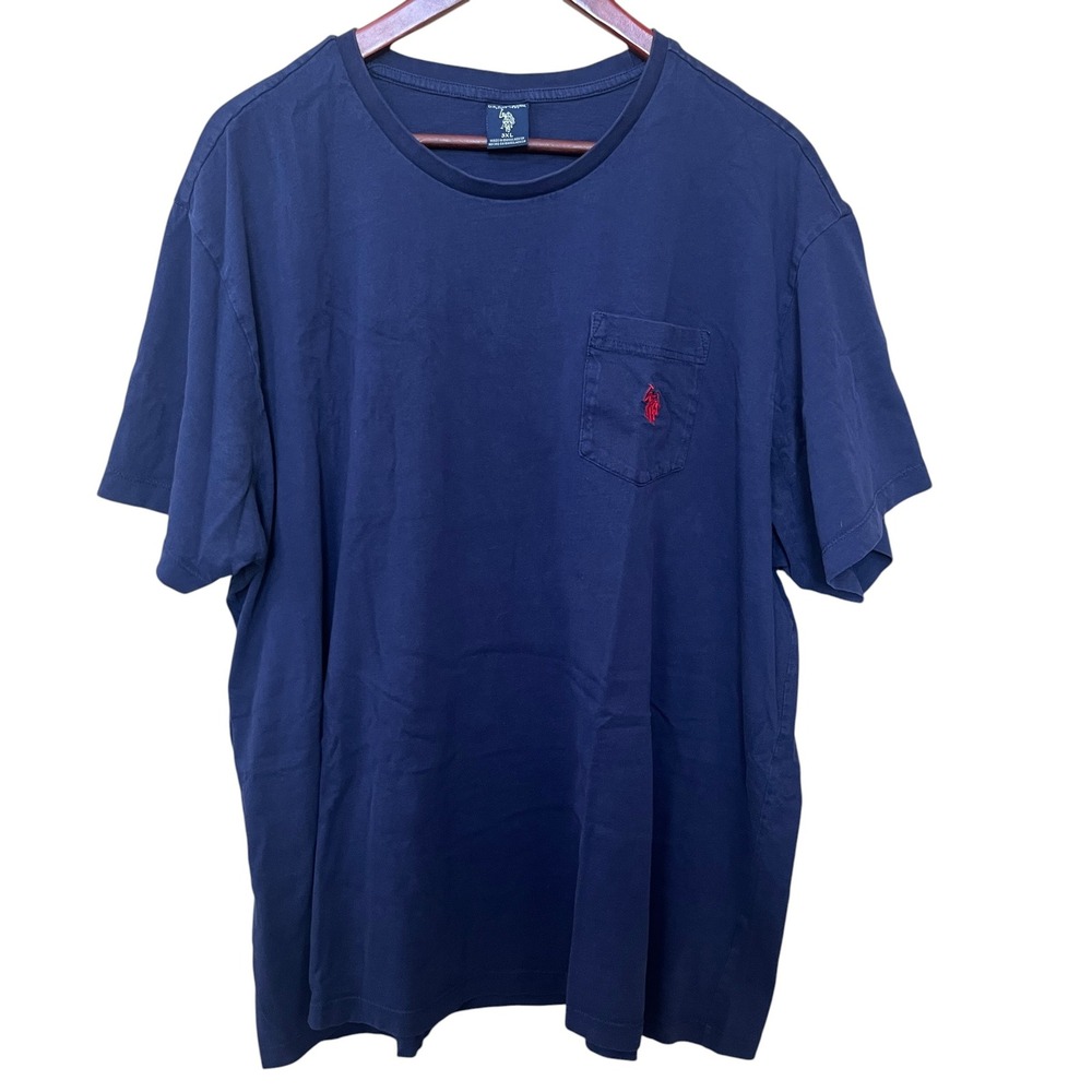 US Polo Assn Mens 3XL Navy Blue Short Sleeve Pocket T-Shirt Embroidered Logo